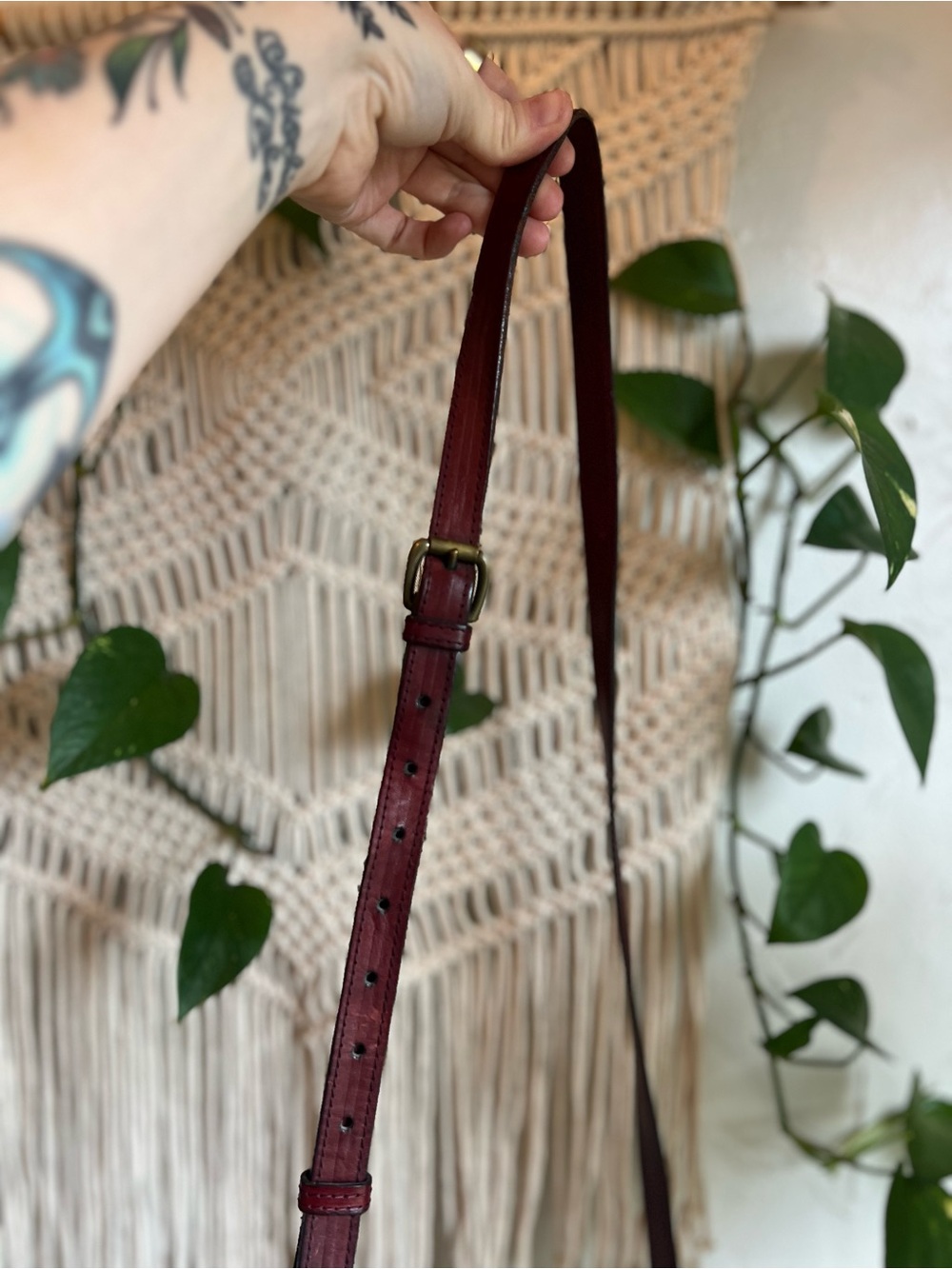 Vintage Floral Tapestry Crossbody Bag Leather Boho Cottagecore Bucket Purse - Picture 9 of 14